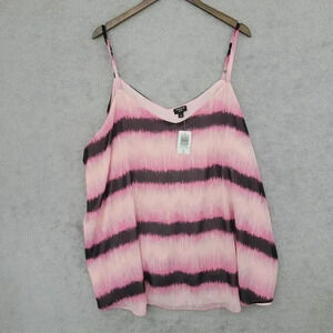 NWT Torrid Sophie Womens 4X Pink Tie-Dye Sleeveless Chiffon Camisole Top 24CT